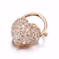 18ct Heavy Rose Gold Plated Crystal Heart Locket - USA Made