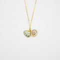 NNEDSZ Gift Box - Aroma Necklace 925 Silver, Gold coated - Green Shell Dreamy Lavender (Light Purple) + Purify Oil Blend-0